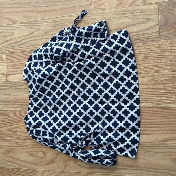 Crown & Ivy kids pink white and navy boho peasant blouse girls size XL LIKE NEW - Picture 3 of 4